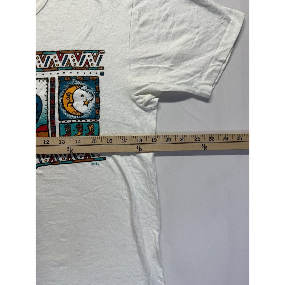 Vintage Oneita T Shirt Mens Medium White Graphic Reno Nevada Southwest Kokopelli - Picture 6 of 7